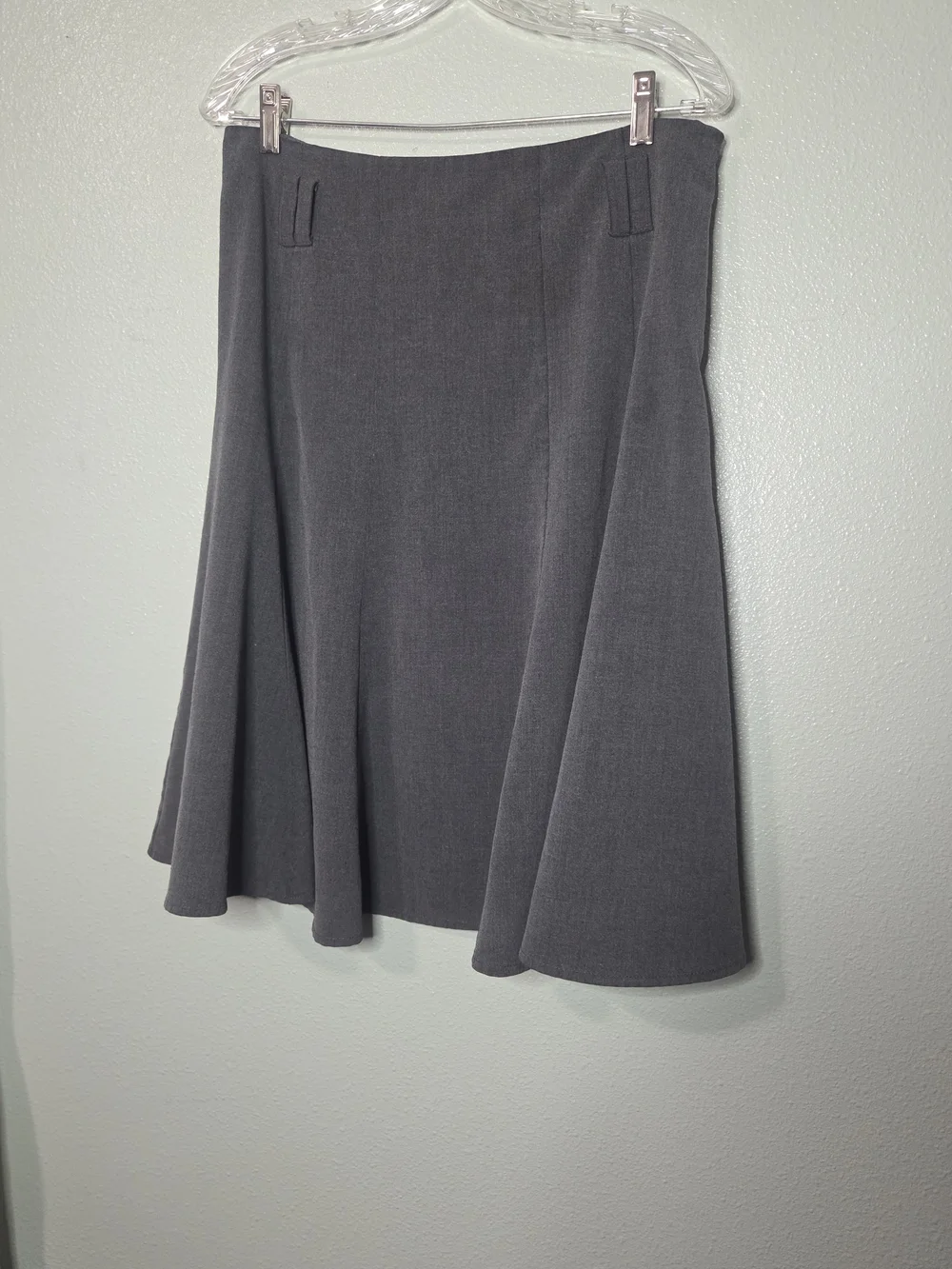 Dressbarn Womans Gray Paneled A-Line Flare Career Skirt - Size 10 - Picture 4 of 8